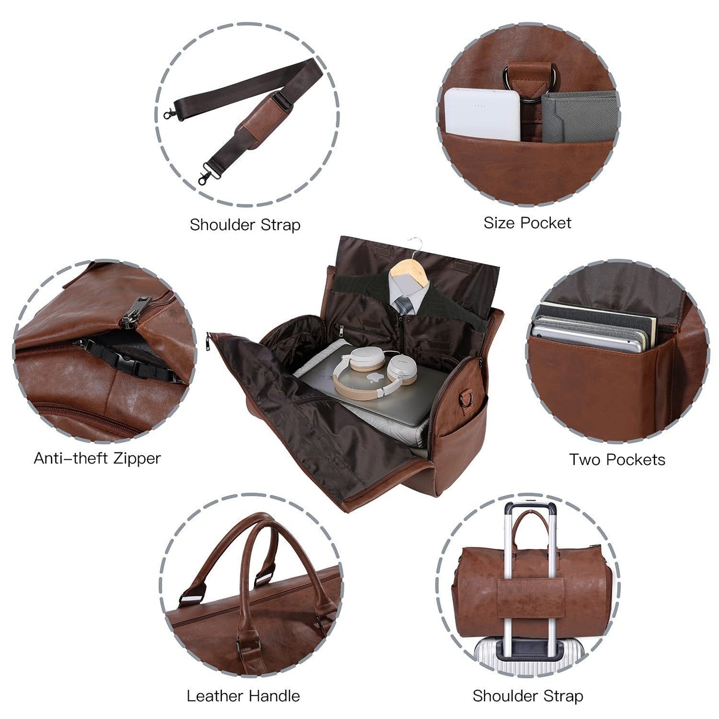 Hitch33™ Leather Weekender Garment Bag