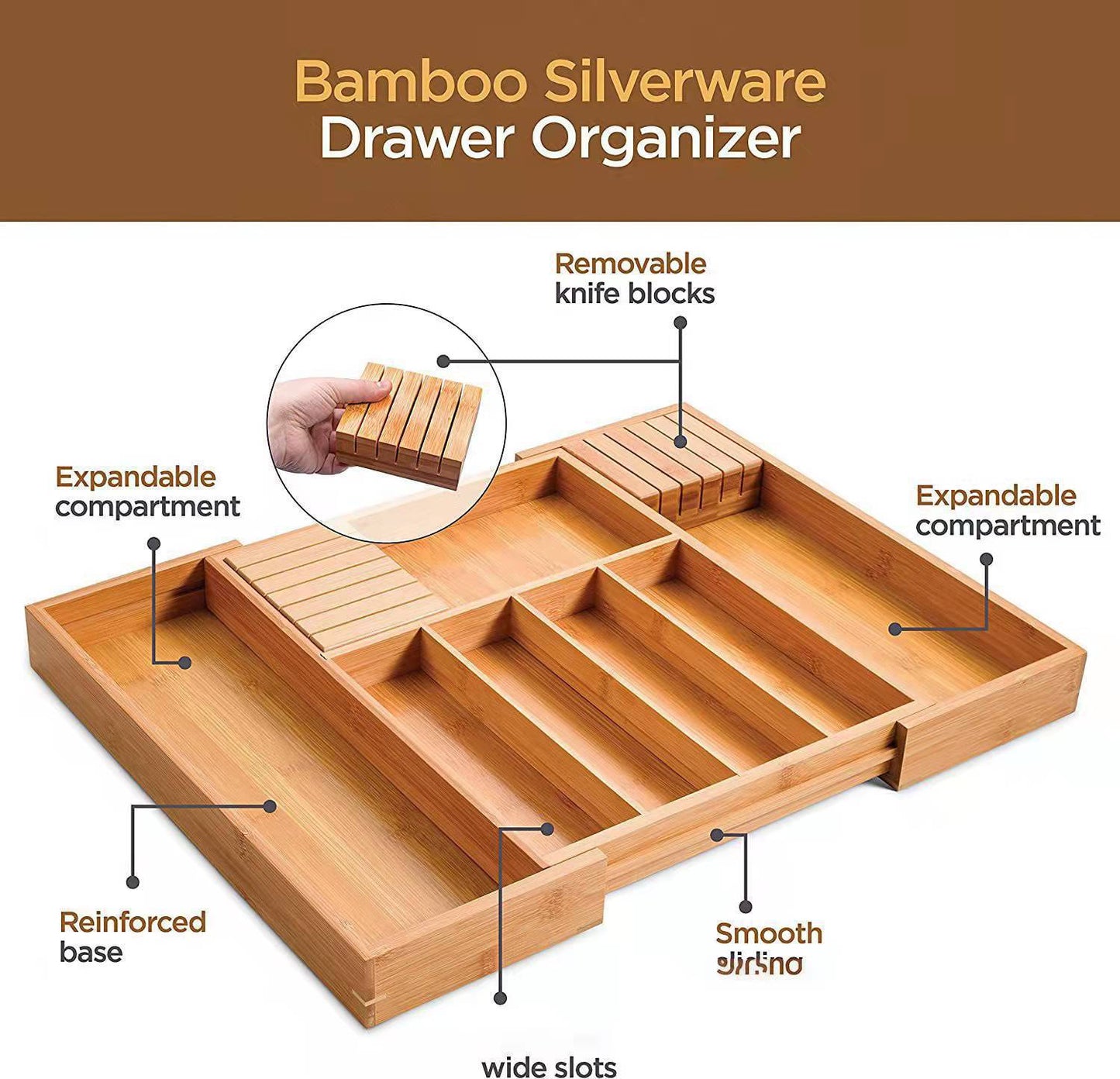 Kilnwoods™ Premium Kitchen Drawer Organizer