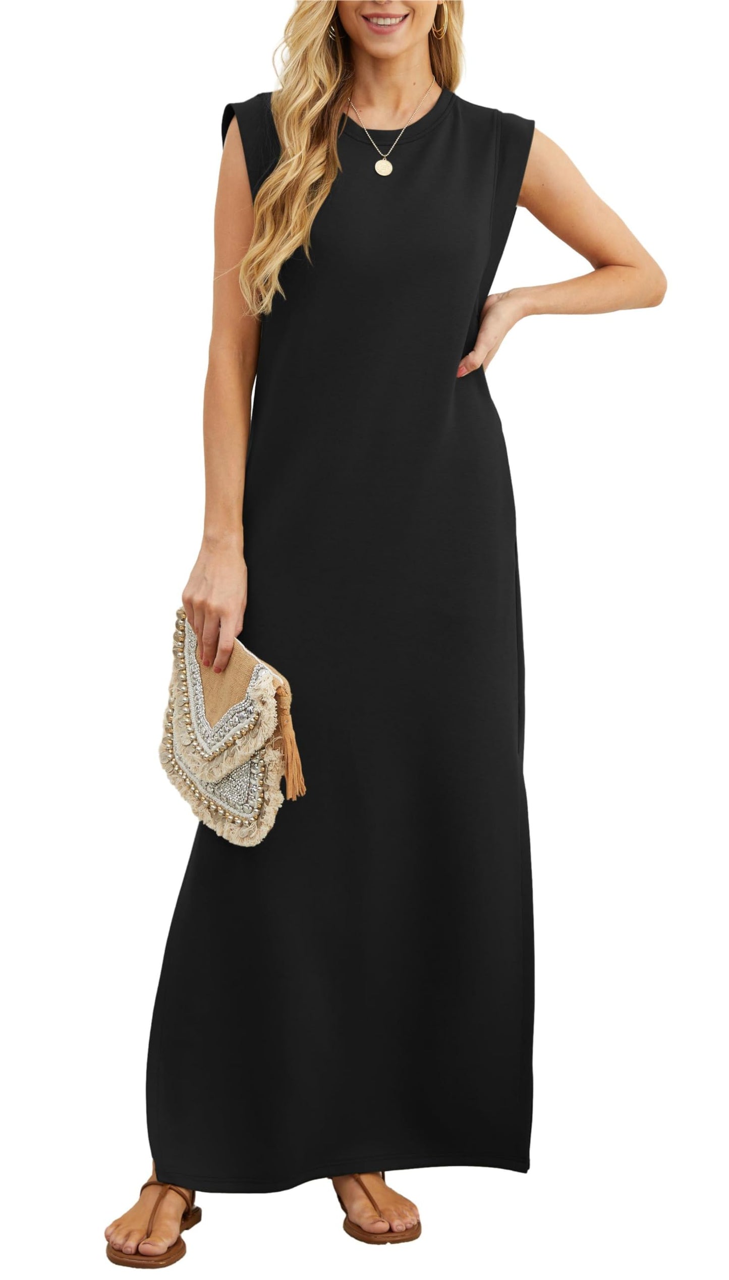 Aria | Moroccan Sleeveless Maxi Dress