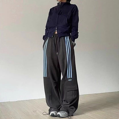 KATIES™ Y2K Stripes Cargo Wide Pants